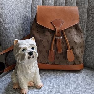 Vintage Dooney & Bourke canves and leather backpack